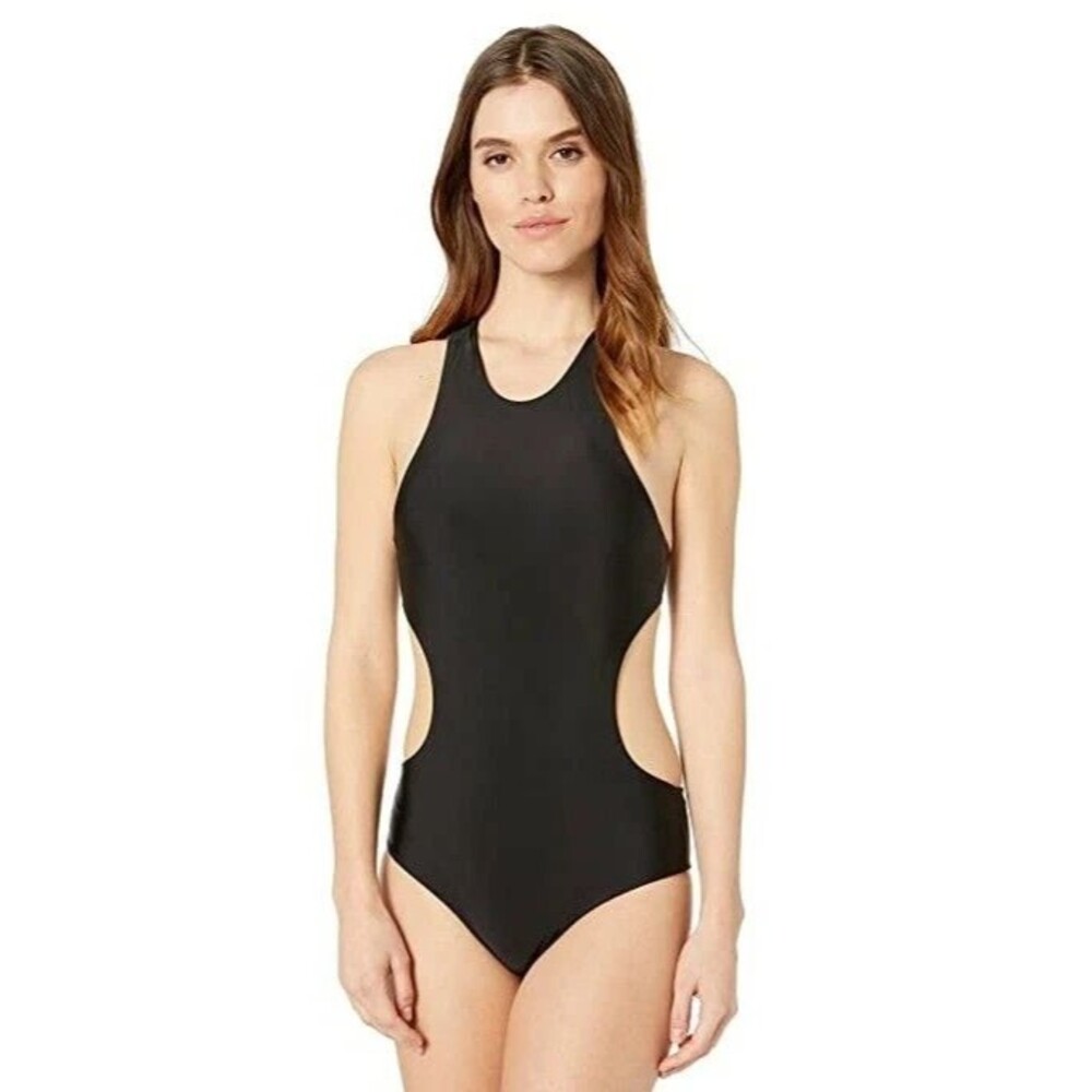 Mikoh MIKOH 182623 Womens Florence Racerback Black One Piece Swimsuit Sz S